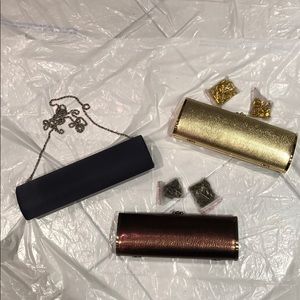 Vintage hard clutch evening bags. Set of 3